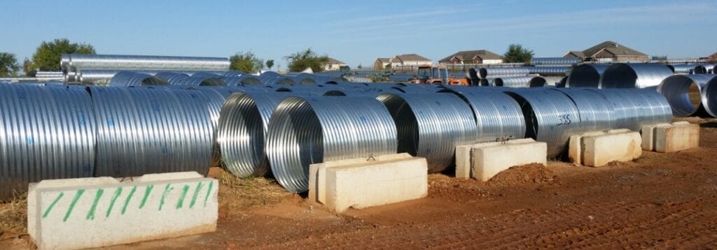 Steel pipe culverts, galvantized steel tinhorns Oklahoma
